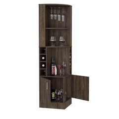 Story Corner Bar Cabinet, Two External Shelves Espresso
