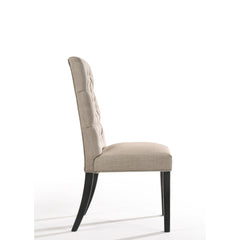 Treasury Tan Linen & Vintage Black Finish Side Chair (Set of 2)