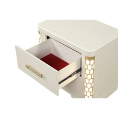 Lyric Nightstand with side LED lightning made with Wood in Beige