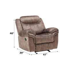 Haven Two Tone Chocolate Velvet Glider Recliner
