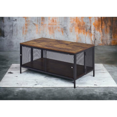 Nebula Antique Oak & Black Finish Coffee Table