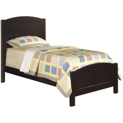 Black Color Twin Size Bed Youth Bedroom Furniture Unique Headboard Footboard Rubberwood