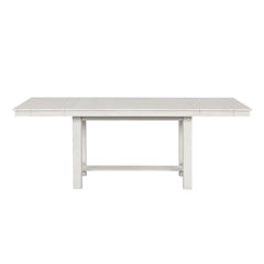 Rustic White Oak Dining Table w Leaves Block Trestle Base 1pc Table Dining Room Furniture