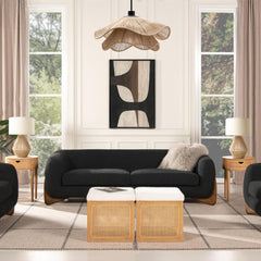 Vista 90.5" Sherpa Sofa, Ebony Black Boucle