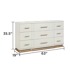 Cassandra 4-Piece Queen Bedroom Set in Beige with Upholstered Bed, Dresser, Mirror and Nightstand