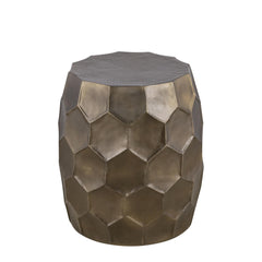 ELYSIUM Modern Contemporary Aluminum material 21" Height End Table, Side Table with Glossy Diamond-Patterned Base Gold