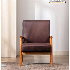 25'' Wide Classic Mid-Century Modern Arm Chair, Dark Brown