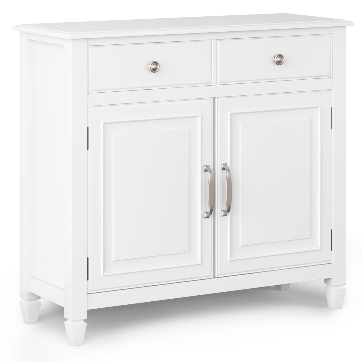Celestia Solid Wood Entryway Storage Cabinet in White