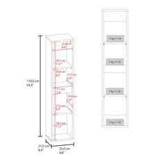 High Two-Door Wall Cabinet With Interior Shelf Vertical Storage, White