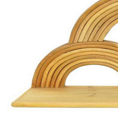 Ares 27 Inch Wall Decoration Shelf, 4 Layered Semi Circle Design, Brown