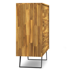 Athena 39 inch Wide Solid Acacia Wood Medium Storage Cabinet in Distressed Golden Wheat