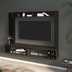 Vista Entertainment Center With Open Shelves, Tv Panel And Storage Compartment For Living Room or Bedroom