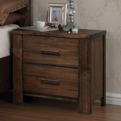 Classic Oak Finish Nightstand with Two Drawers Wooden Bedroom Furniture 1pc