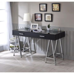 Aura Black High Gloss & Chrome Finish Writing Desk W/USB