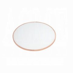 Aurora Gold Finish End Table Round Frosted Glass Top Modern Living Room Furniture 1pc Classy Side Table