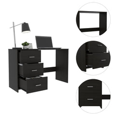 Classic 3 Drawers Writing Desk -Black
