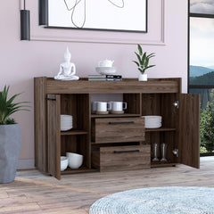 Log 2-Drawer Sideboard Dark Walnut