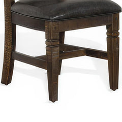 Utopia Dining Chair, Set of 2, Ladderback, Dark Gray Fabric and Brown Mahogany