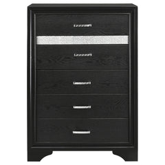 Pulsar Black 6-drawer Bedroom Chest