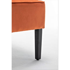 Versatile Upholstered Side Chair, Solid Wood Frame with Recessed Arms, Tapered Front Legs and Flared Back Legs, Foam & Sinuous Springs Cushioned Accent Chair for Entryway Bedroom Dining Room