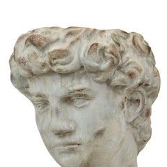 Ares Planter Bust, Gray Terracotta Sculptural Art Design, 11 Inch