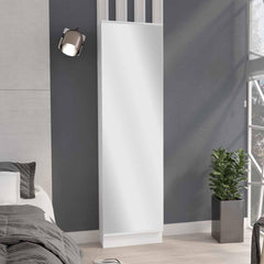 Clytemnestra Xl Shoe Rack, Mirror, Five Interior Shelves, Single Door Cabinet -White