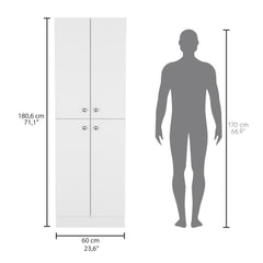 Archive Kitchen Pantry Storage Cabinet 71" Height, With 4 Doors, 5 Adjustable Shelves, Freestanding Cupboard for Dining Room Living Room, Laundry