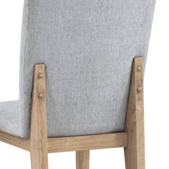 Pulsar 25 Inch Dining Chair Set of 2, Cushioned Seat, Gray Linen Upholstery