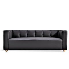 Polyester Sofa with Tufted Low Back Design, Elegant 3 Seater Couch for Coastal and Modern Farmhouse Living Rooms, 87 Inch Wide, Easy Assembly
