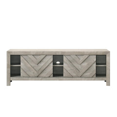 1pc Rustic Geometric Design Contemporary Traditional Interiors Entertainment Console TV Stand Living Room Furniture