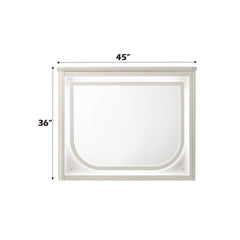 Demeter Pearl White Finish Mirror w/LED