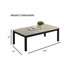 Light Gray Finish 3pc Table Set 1x Coffee Table 2x End Table Faux Marble Top Wooden Legs Primary Living Room