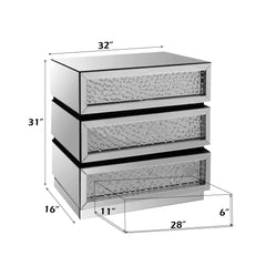 Perseus Mirrored & Faux Crystals Console Cabinet (Assembled)