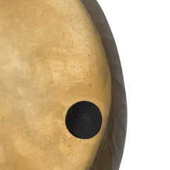 Hercules 13 Inch Modern Vase, Curved Shape, Hammered Texture, Gold Metal Finish