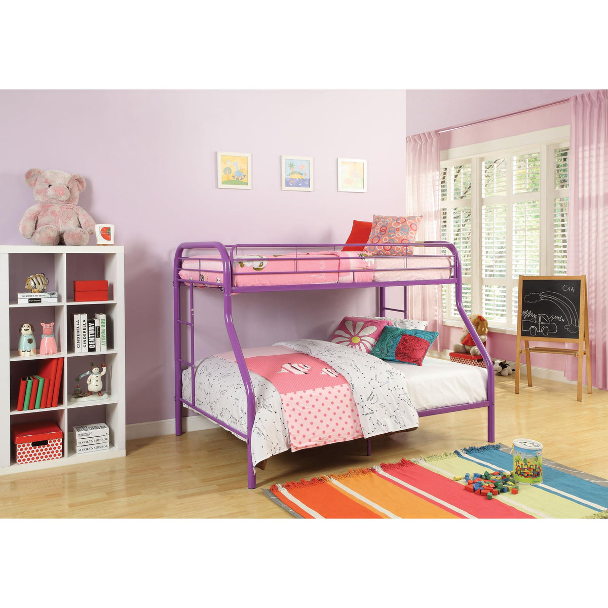 Neptune Purple Finish Twin/Full Bunk Bed