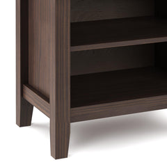 Demeter 24 inch Wide Solid Wood Bedside Table in Warm Walnut Brown