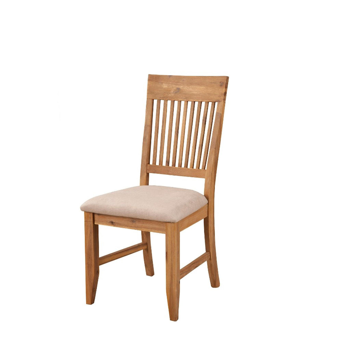 Asteroid High Back Wooden Side Chair Set Of 2 Natural Brown And Beige