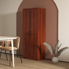 63" Kitchen Pantry Storage Cabinet with Doors and Shelves, Tall Kitchen Cabinet with 2 Doors and 5-tier Shelving