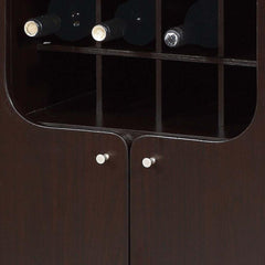 Orion Cabinet Red Cocoa with Two Doors Removeable Wine Bottle Rack Metal Wine Glass Racks Four Shelves