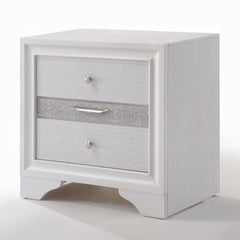 Contemporary White Finish Storage Drawers Nightstand Wooden Bedroom Furniture 1pc