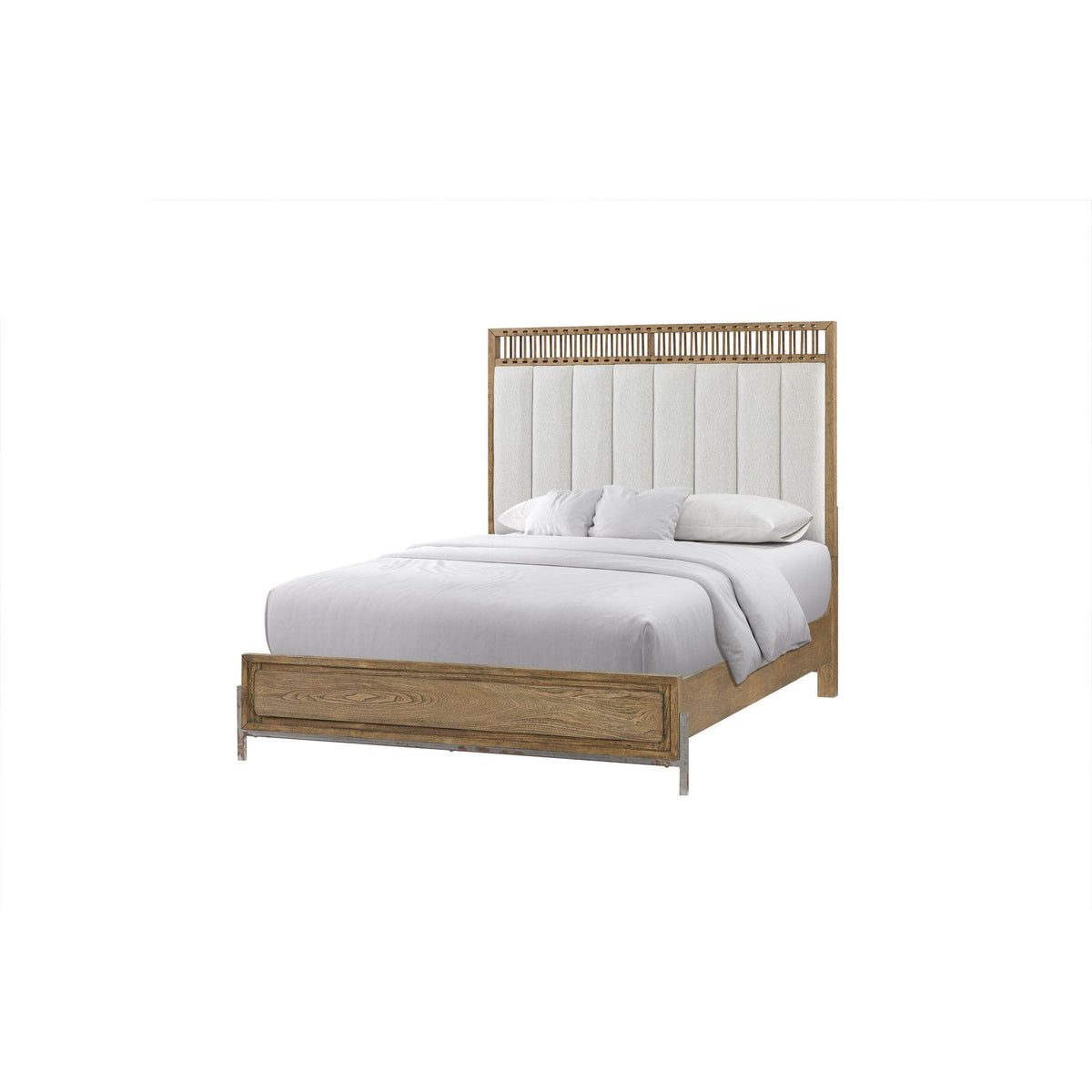 King Upholstered and Strap Panel Bed