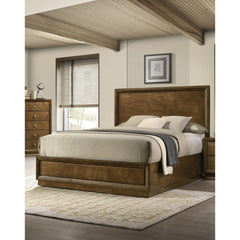 Strong Look Transitional Style 1pc Twin Size Bed Walnut Wooden Panel Bedframe High HB Bedroom Furniture