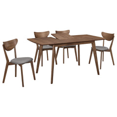 Moon Grey and Natural Walnut 5-piece Dining Set