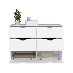 Dresser Curio, Four Drawes, White Finish