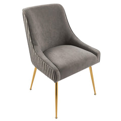 Velvet Dining Chair with Gold Legs, Modern Upholstered Accent Chair, Comfy Side Chair for Kitchen Living Room