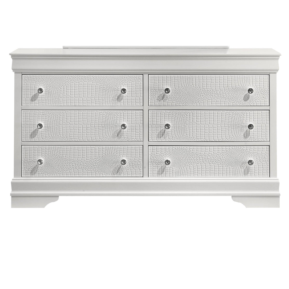 Iphigenia Modern Style 6- Drawer Dresser Made with Wood in White(Only Dresser)