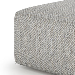Sanctuary - Square Pouf - Patterned Grey Melange