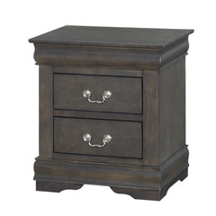 1pc Traditional Classic Gray Finish 2-Drawers Nightstand Wooden Bedroom Furniture