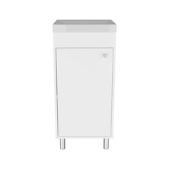 Hector Freestandin Bathroom Vanity With One Door, Two Shelves, Sink Base Cabinet, White