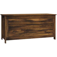 39.4" Storage Trunk w/ 2 Safety Hinges, Wooden Storage Bench w/ Side Handles, Storage Chest for Playroom, Rustic Brown